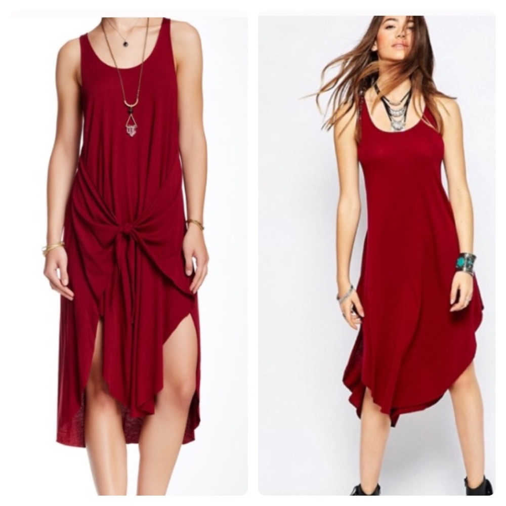 Free People burgundy back in town dress sz S